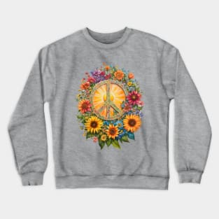 Flower Power Peace Sign by Free Spirits & Hippies Crewneck Sweatshirt